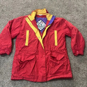 Vtg GH Bass Field Coat Utility Lined Rain Jacket SoftShell Ski Snow Weatherproof